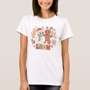 T-shirt Snowman et l'homme en pain d'épice laissez-le neig