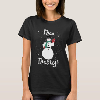 T-shirt Snowman Frosté Gratuit En Hiver Neige Blanche