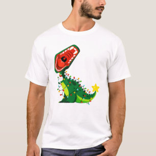 T-shirt Snowman hiver Arbre de Noël T-Rex Dinosaur