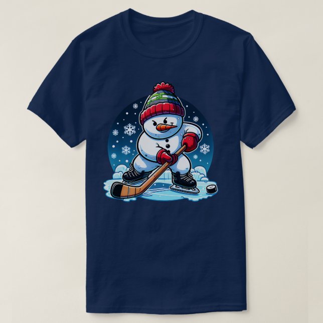 T-shirt Snowman Hockey sur glace - Assistant Camion d'hive (Design devant)