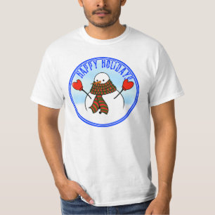 T-shirt Snowman mignon Avec Écharpe Très Longue