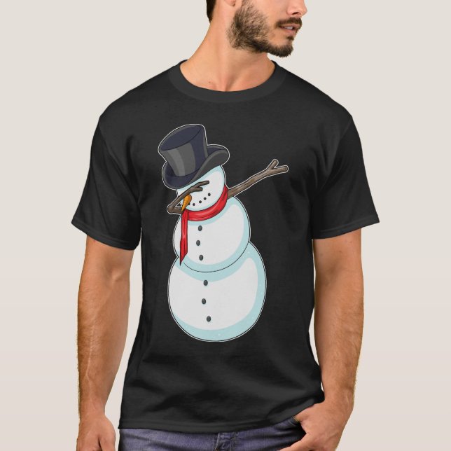 T-shirt Snowman Noël Hip hop Dance Dab (Devant)