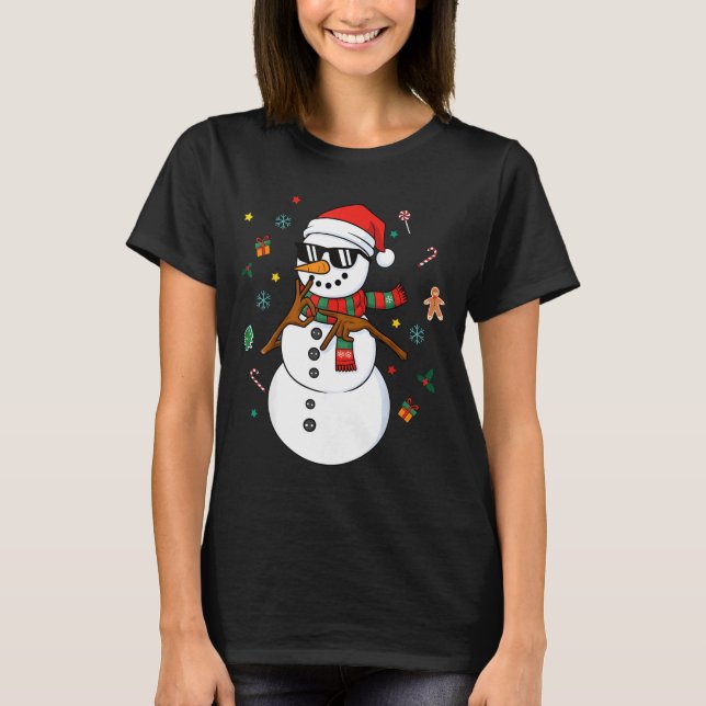 T-shirt Snowman Six Seven Meme Christmas Pajamas 6 And 7 F (Devant)