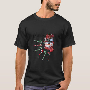 T-shirt Snowman Tante Sucre de canne Rouge Plaid Cadeau de