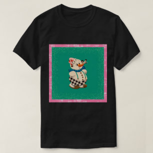 T-shirt Snowman Vintage Noël noir
