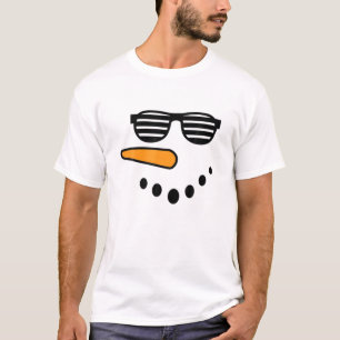 T-shirt Snowman Visage Carotte Nez Eyelashes Glasse Pour L