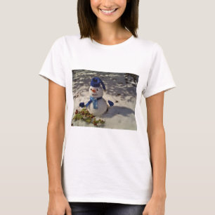 T-shirt Snowman withBlue Hat and Scarf