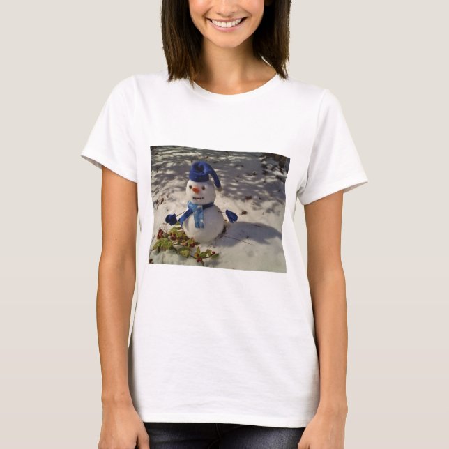 T-shirt Snowman withBlue Hat and Scarf (Devant)