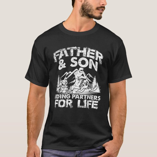 T-shirt Snowmobile Father And Son Riding Partners Snowmobi (Devant)