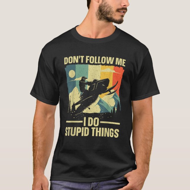 T-shirt Snowmobile Gift Snowmobiling Accessories Stuff Uni (Devant)