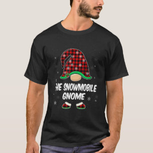 T-shirt Snowmobile Gnome Buffalo Plaid Matching Family Chr