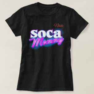 T-shirt Soca Mommy Texte Rose et Blanc
