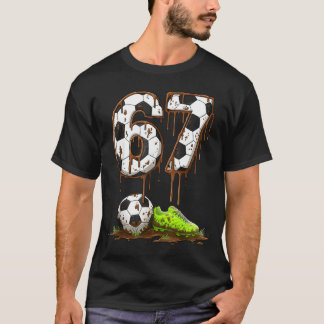 T-shirt Soccer 67 Six Seven Meme Boys Teens Kids Gen Alpha