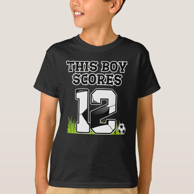 T-shirt Soccer Anniversaire - 12 ans Garçon - 12e annivers (Devant)