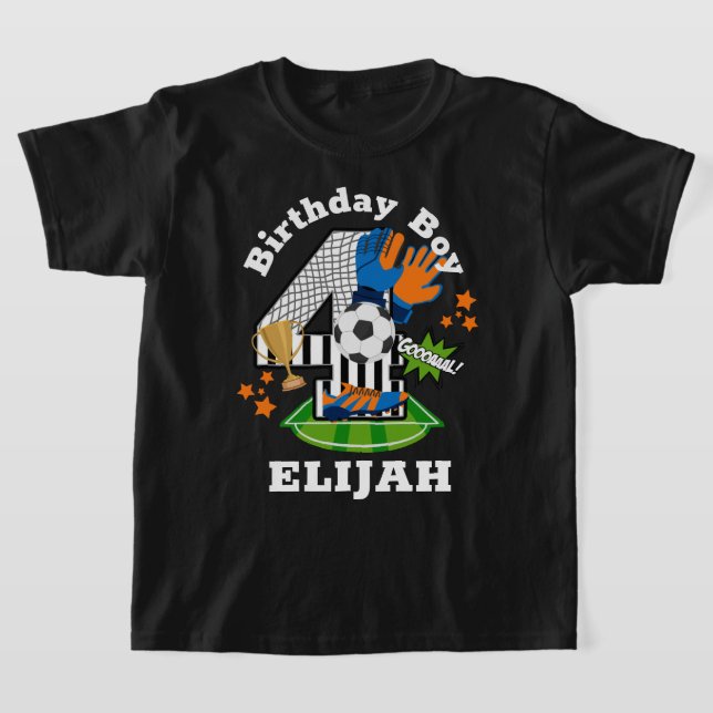 T-shirt Soccer Anniversaire Boy Sports Quatrième Anniversa (Poser)