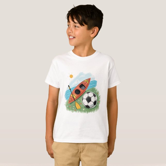 T-shirt Soccer Ball & Kayak (Devant entier)
