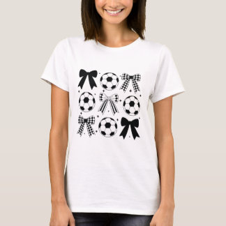 T-shirt Soccer Coquette Bow Funny Coquette Bow Soccer Grap