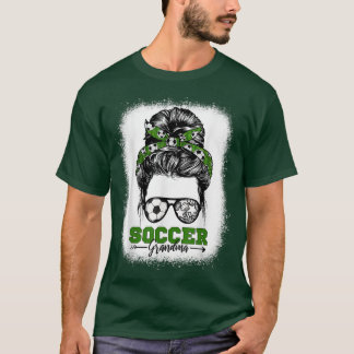 T-shirt Soccer Grand-mère Messy Bun Bleached Soccer Mères