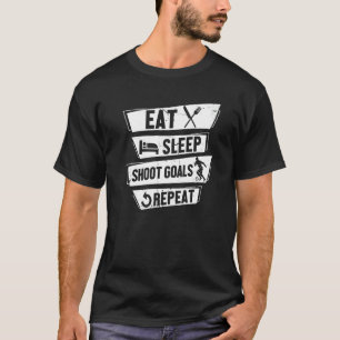 T-shirt Soccer Joueur Striker Manger Sleep Shoot Buts Répé