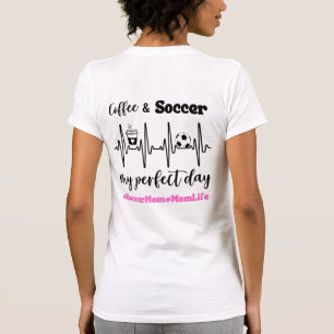 T-shirt Soccer Maman Café et Soccer heartbeat Funny