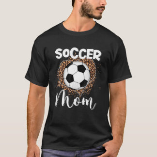 T-shirt Soccer Mom Leopard Heart Mother's Day Funny Soccer
