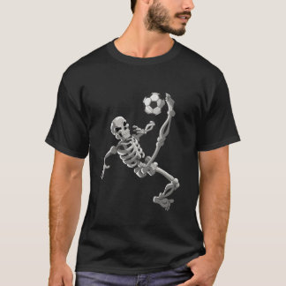 T-shirt Soccer Skeleton Halloween Skeleton Soccer Player f