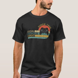 T-shirt Social Distances Expert Vidéo Gamer Vintage depui