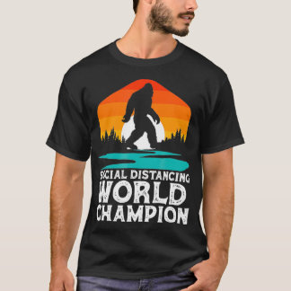 T-shirt Social Distancing Champion du Monde Funny Bigfoot