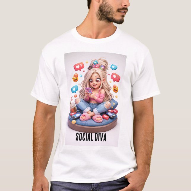 T-shirt social diva  (Devant)