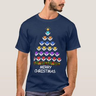 T-shirt Social Worker Christmasree Merry Christmas rétro