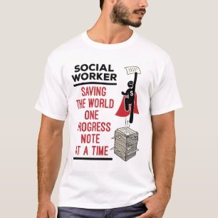T-shirt Social Worker Fundy Progress Note Travail social