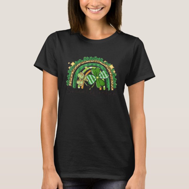 T-shirt Social Worker Leopard Rainbow St Patricks Day (Devant)
