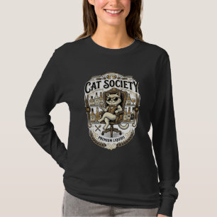 T-shirt Société de chats Bar à alcool Humour Vintage Vecte