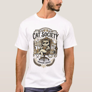 T-shirt Société de chats Bar à alcool pour chat Humour Vin