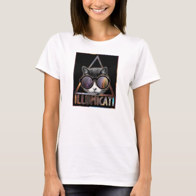T-shirt Société secrète de chat d'Illumicati (Devant)