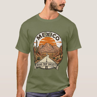 T-shirt Société Vintage Mexique Road Trip Aventure Déserti