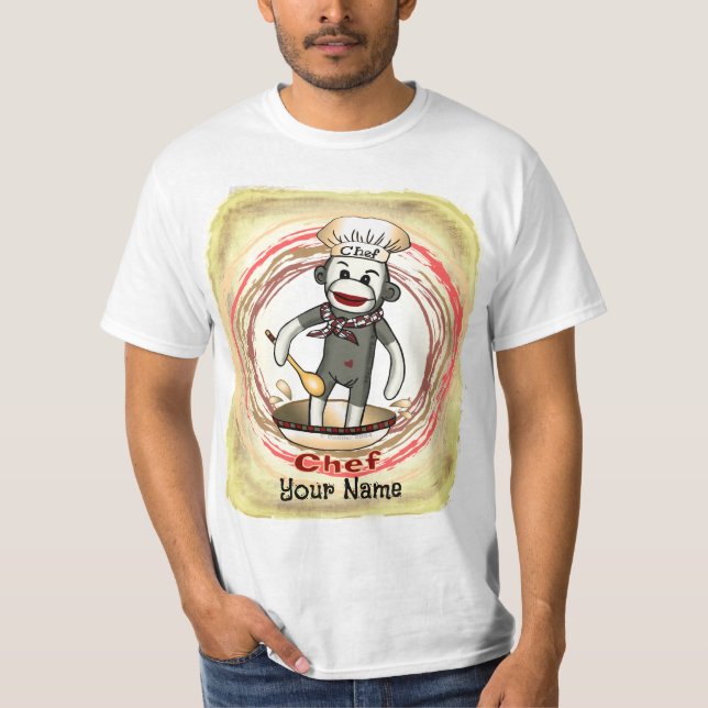 T-Shirt Sock Monkey Chef  (Devant)