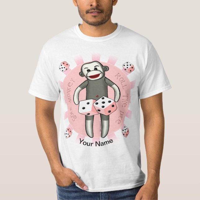 T-shirt Sock Monkey Dice (Devant)