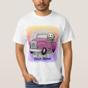 T-shirt Sock Monkey Driving Car