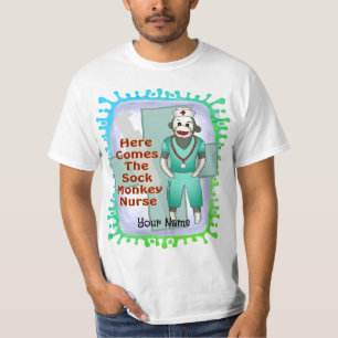 T-shirt Sock Monkey Infirmière