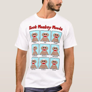 T-shirt Sock Monkey Modes blanc