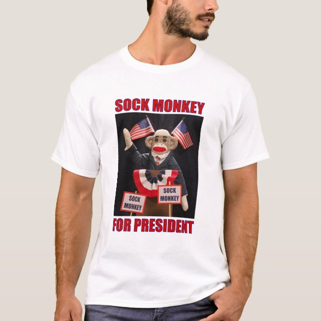 T-shirt Sock Monkey, président (Devant)