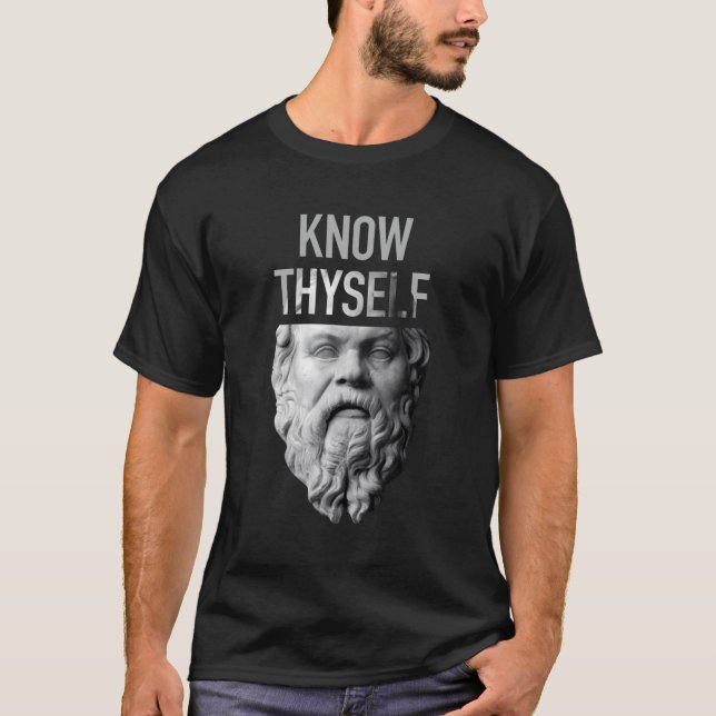 T-shirt Socrates Delphi Orcale Connais-Toi Philosophie Gif (Devant)