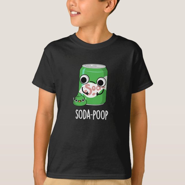T-shirt Soda Poop Drôle Boisson Pun Dark BG (Devant)