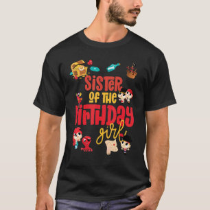 T-shirt Soeur Anniversaire Fille Pirate Anniversaire Thème