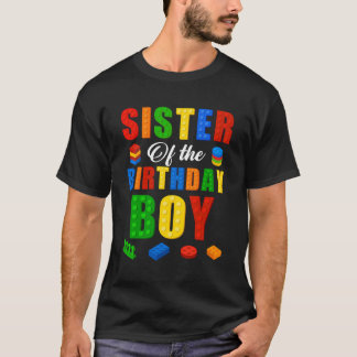 T-shirt Soeur Anniversaire Garçon Maître Constructeur Bâti