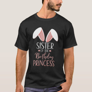 T-shirt Sœur Bunny de la princesse d'anniversaire Matching
