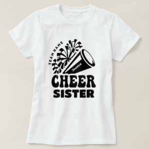 T-shirt Soeur Cheer avec Nom d'équipe personnalisé et Nom