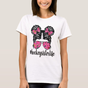 T-shirt Sœur de hockey sur glace Petite sœur d'un joueur d