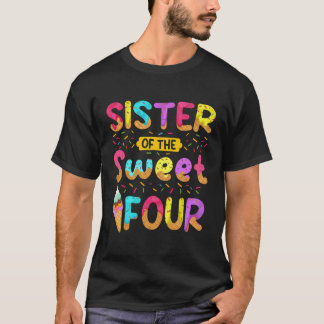 T-shirt Soeur De La Douce Quatre 4E Anniversaire Fille Cre